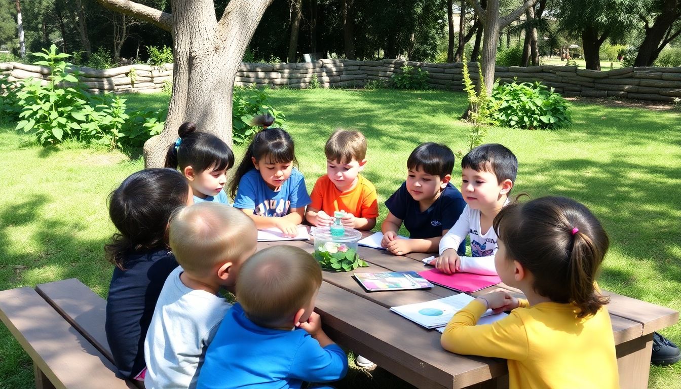 Niños aprendiendo sobre el medio ambiente en clase