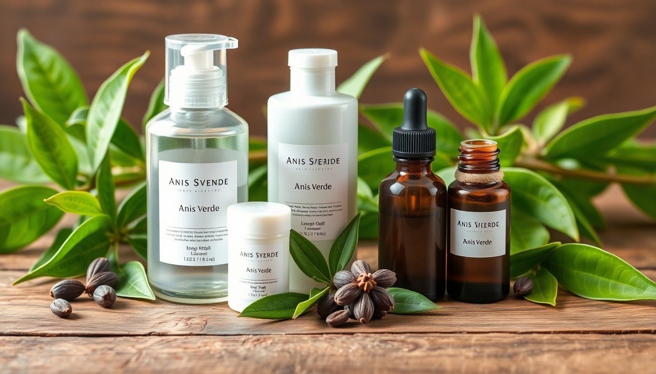 aceites esenciales de anís y productos cosméticos naturales