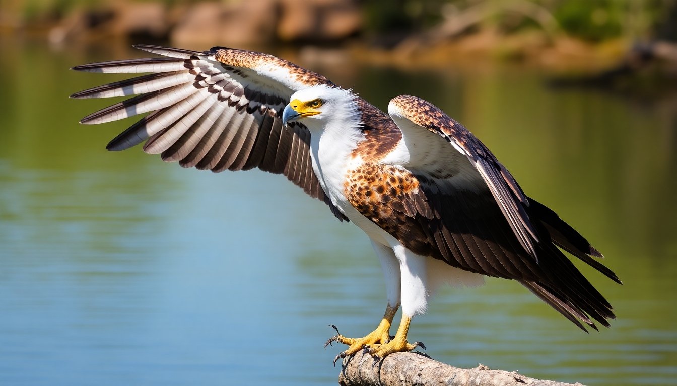 Águila pescadora Okavango en su hábitat natural