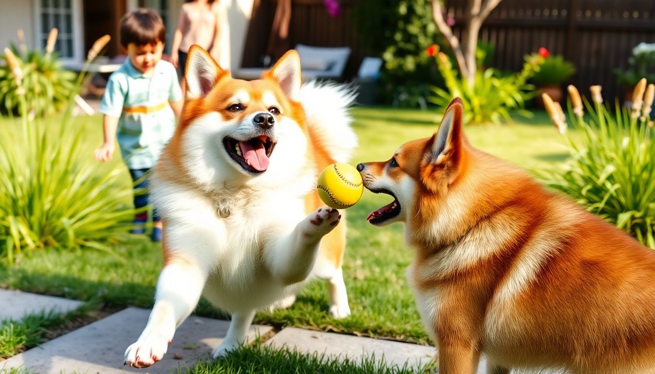 Akita americano en actividades familiares