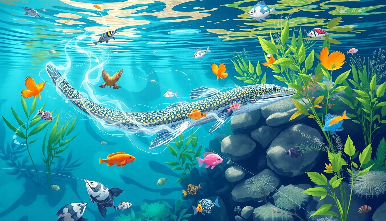 anguila eléctrica en el ecosistema acuático