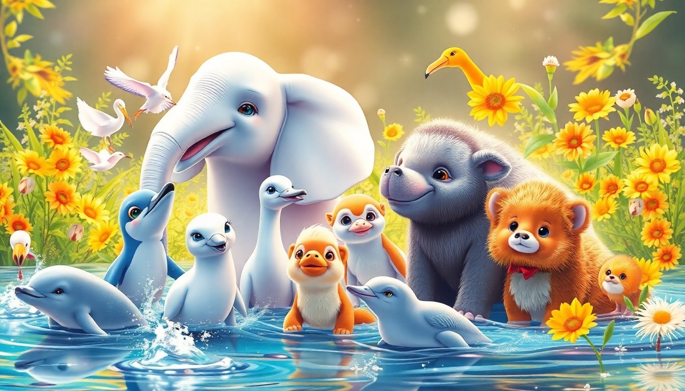 Animales más felices disfrutando en su hábitat