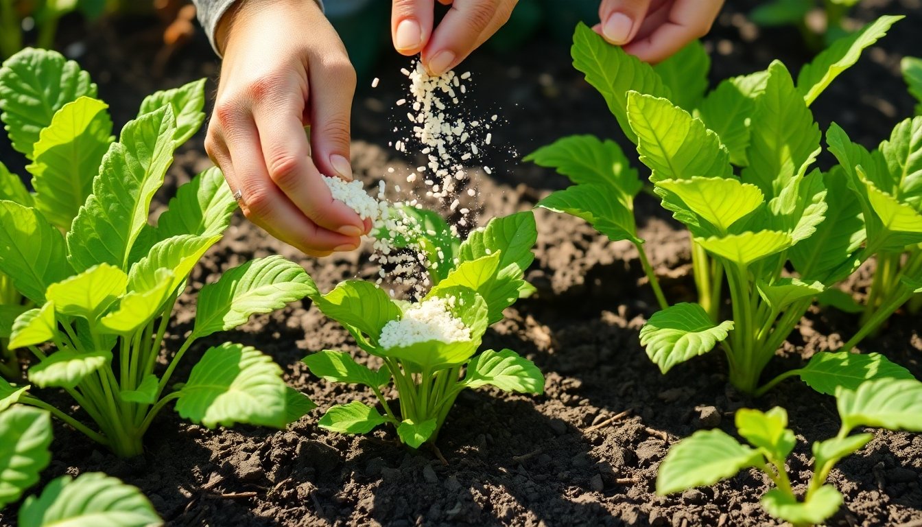 Aplicación de fertilizante en plantas vasculares