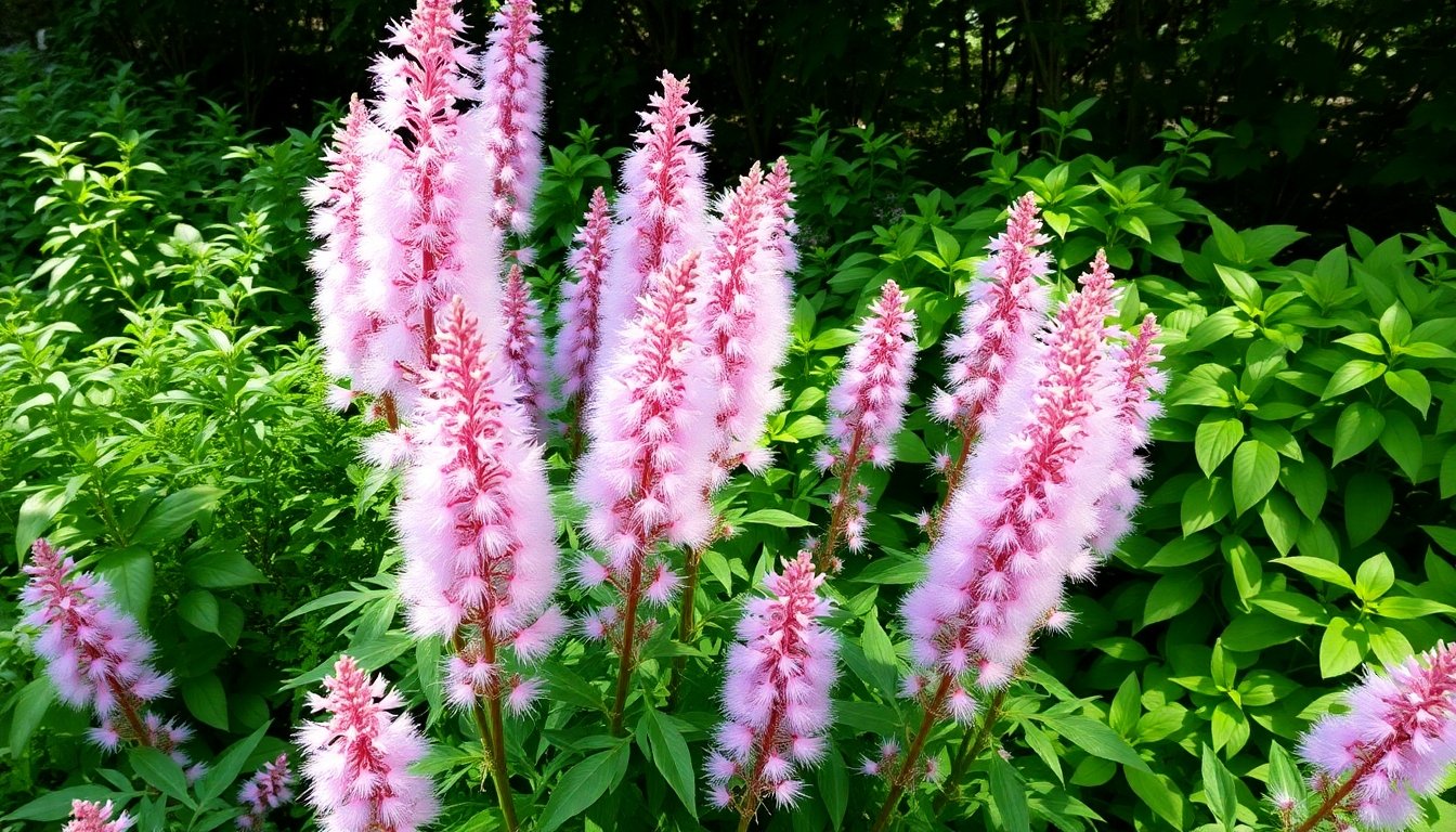 Astilbe floreciendo en sombra