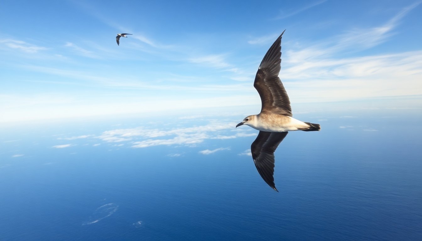 Ave fantasma en vuelo migratorio