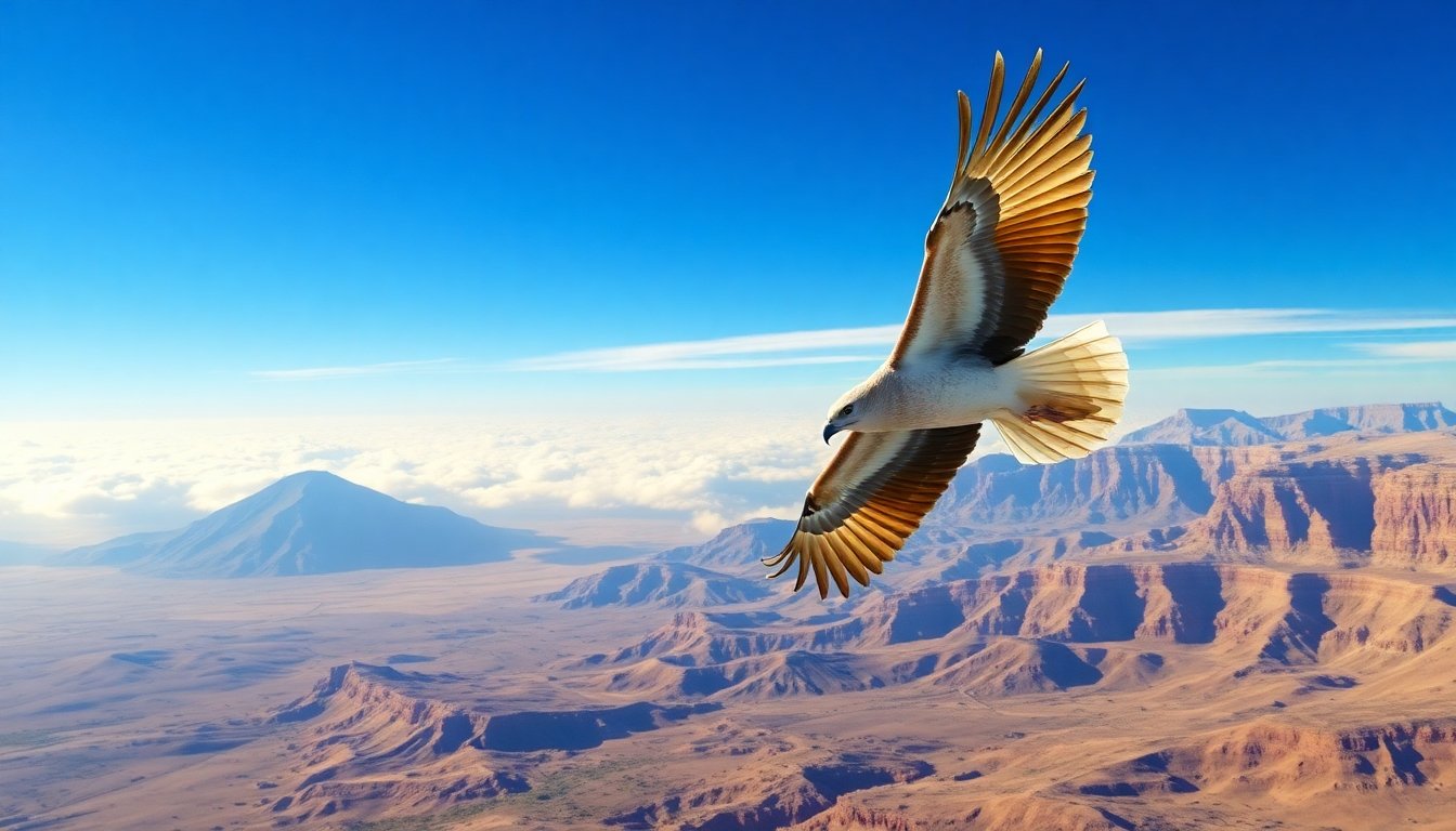 Ave rapaz sobrevolando Somalia