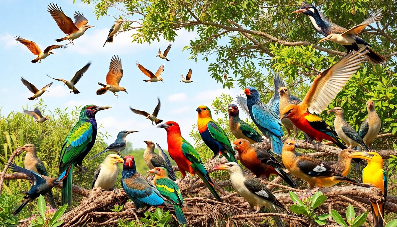 Aves en hábitat natural en Mozambique