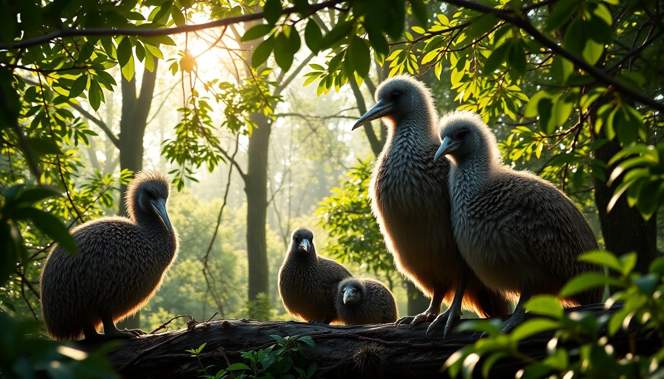 Aves neozelandesas en su hábitat natural