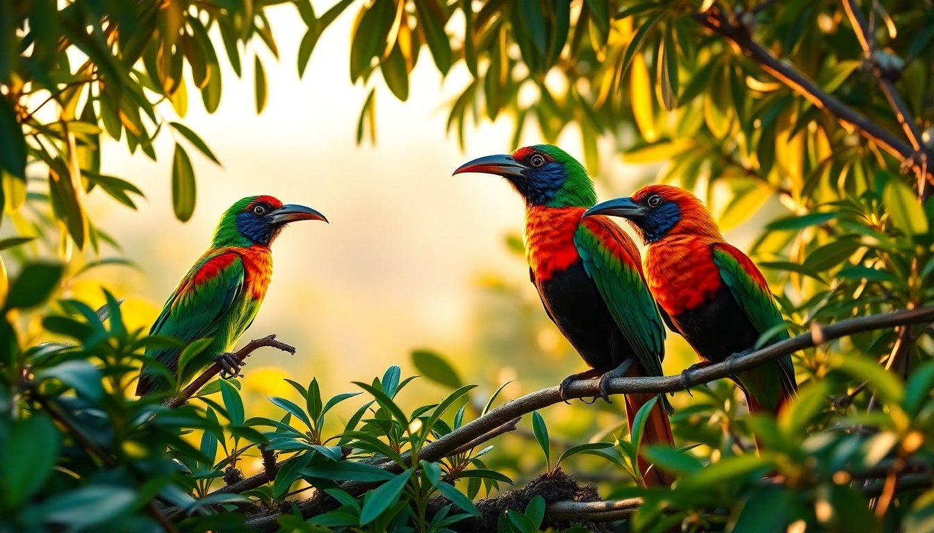Aves senegalesas en su hábitat natural