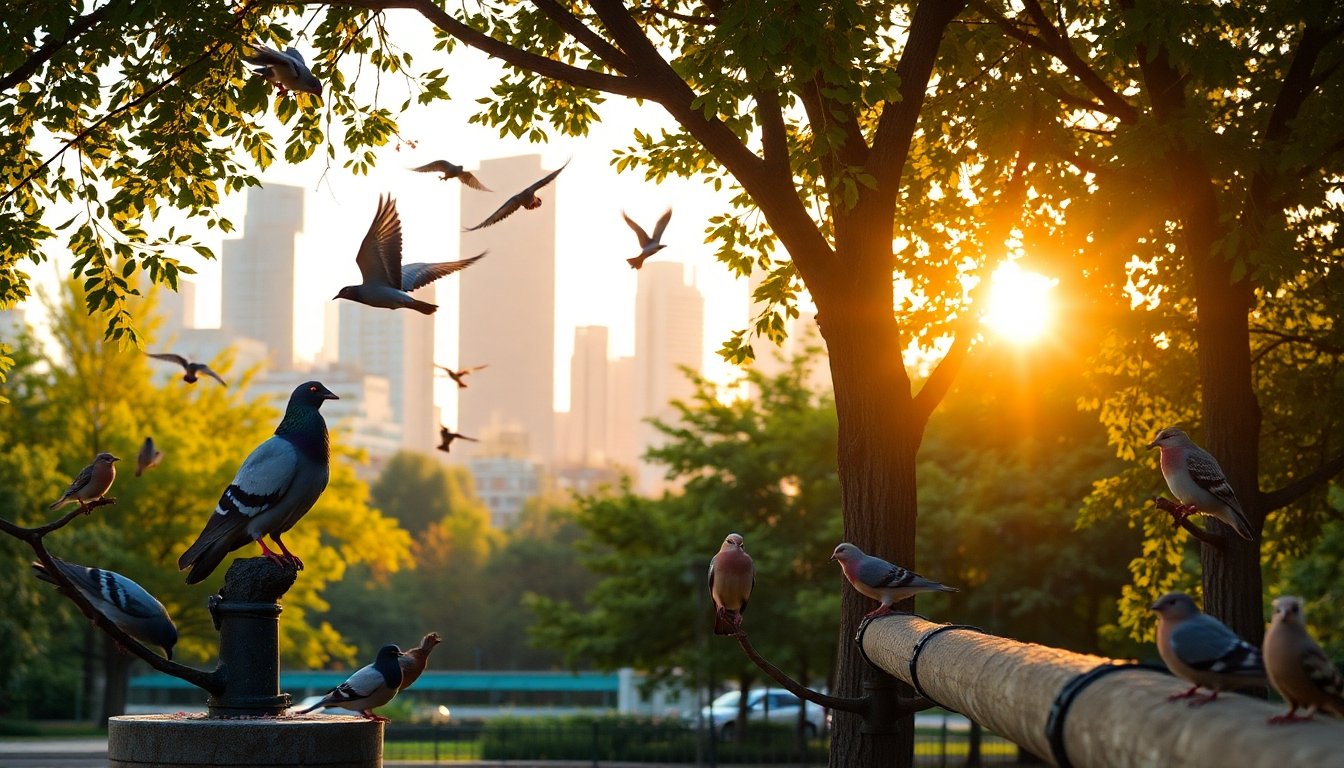 Aves urbanas en la ciudad