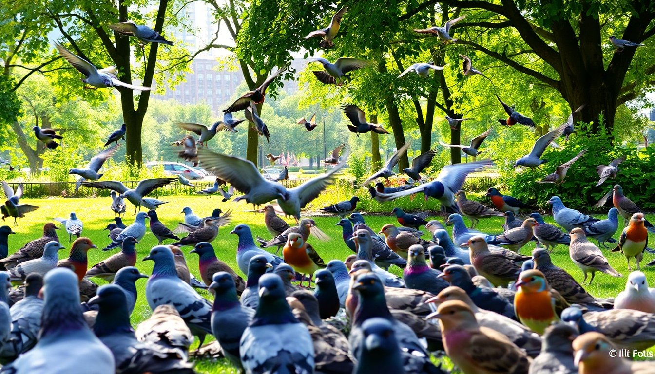 Aves urbanas en parques