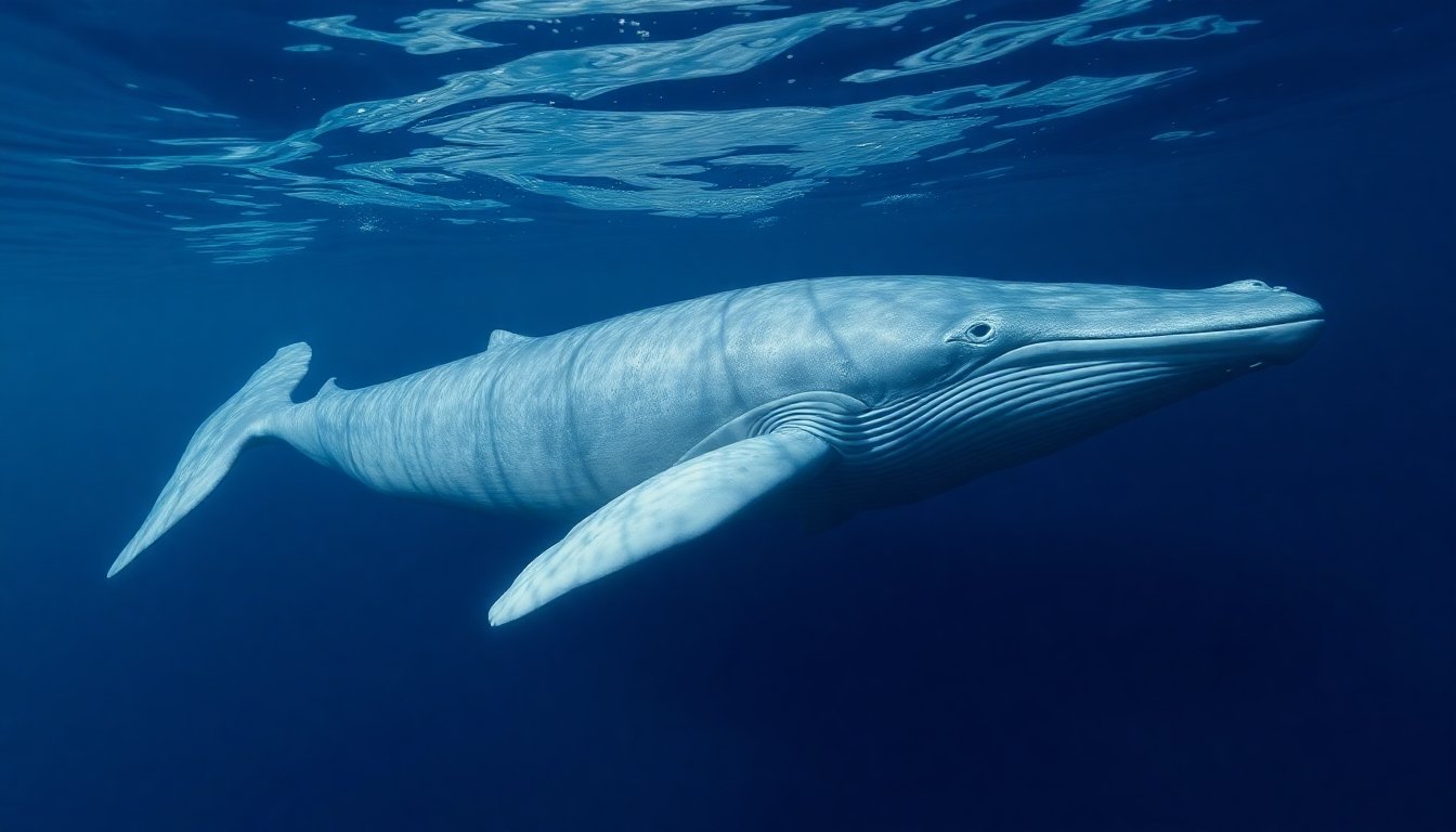 Ballena gris en aguas profundas