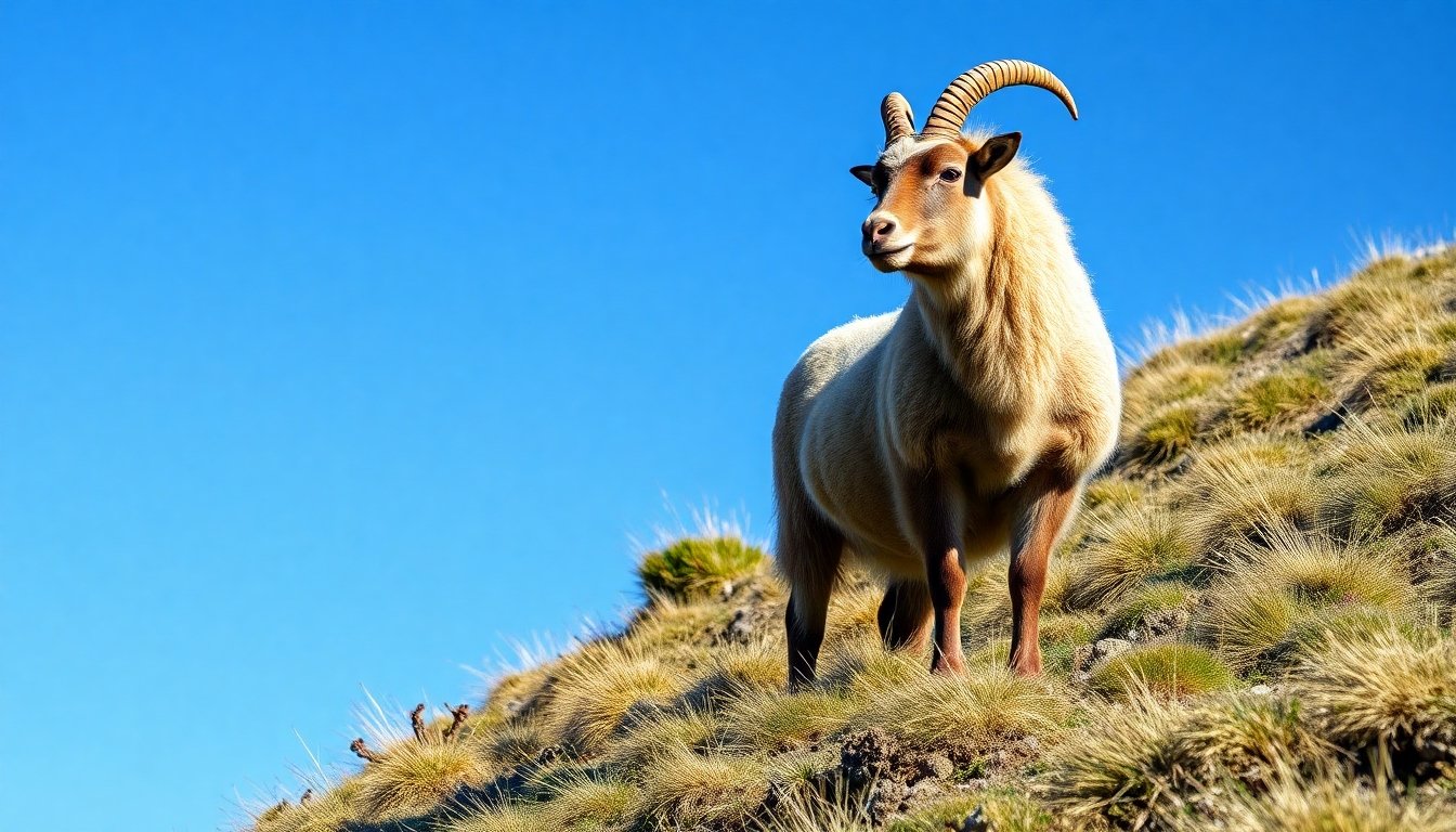 Borrego cimarrón pastando