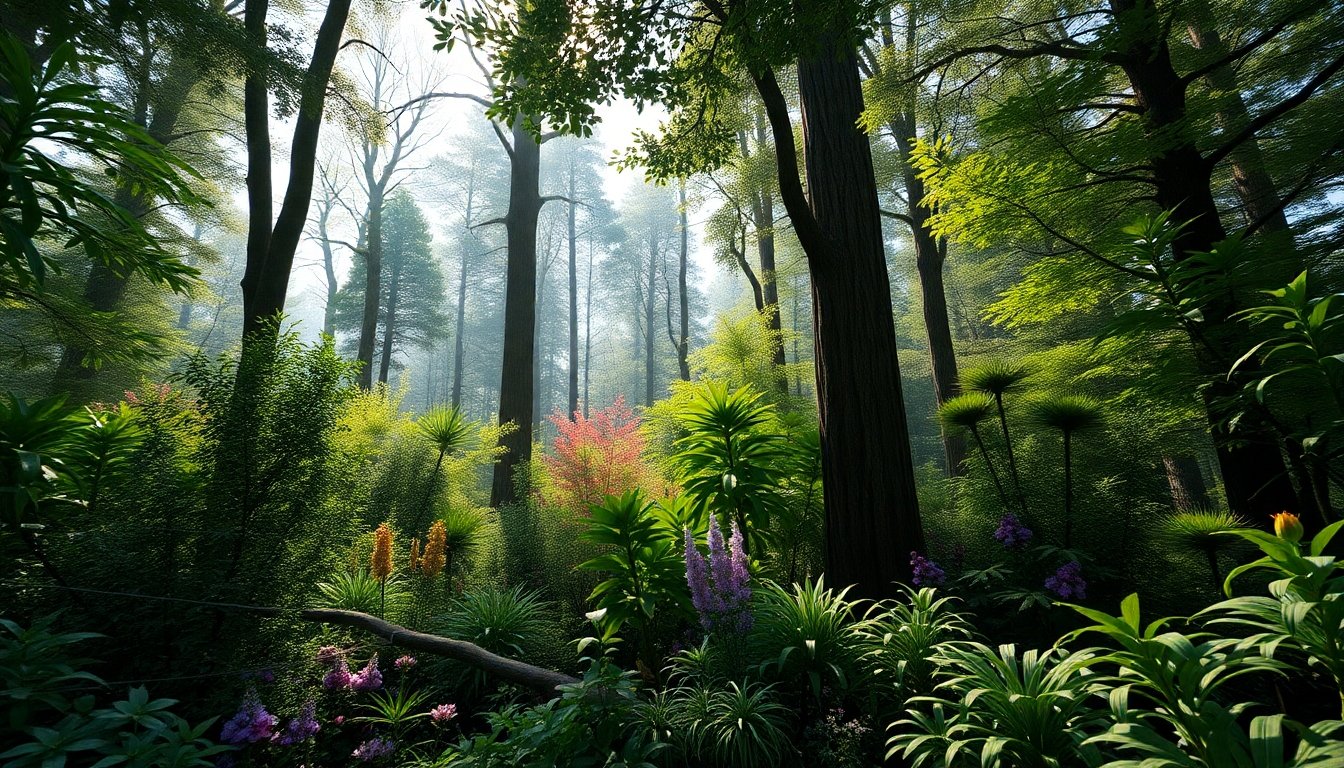Bosque de plantas vasculares