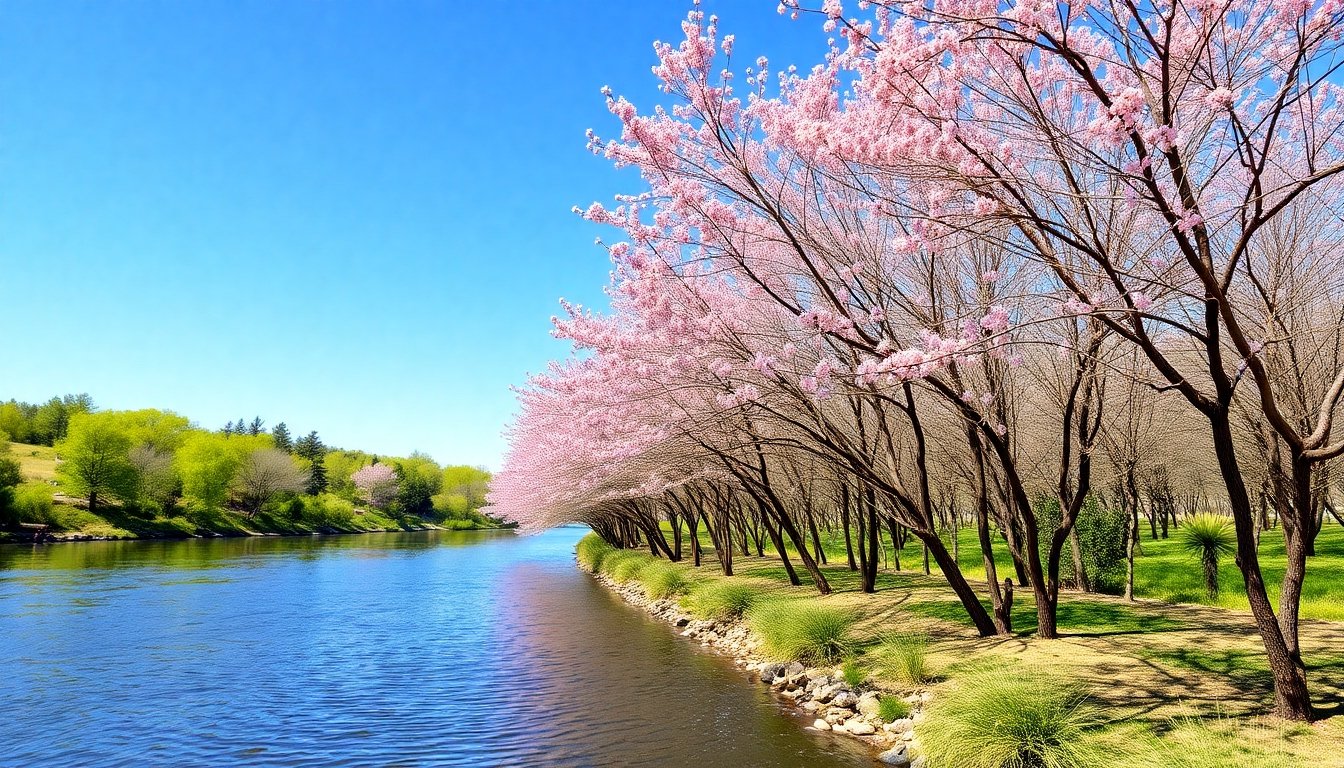 Bosque de tamarisco en una ribera