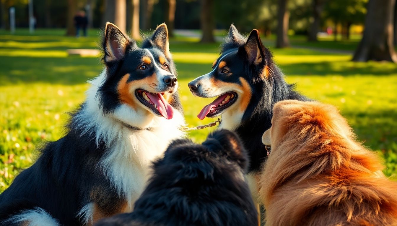 Boyero de Berna socializando con otros perros