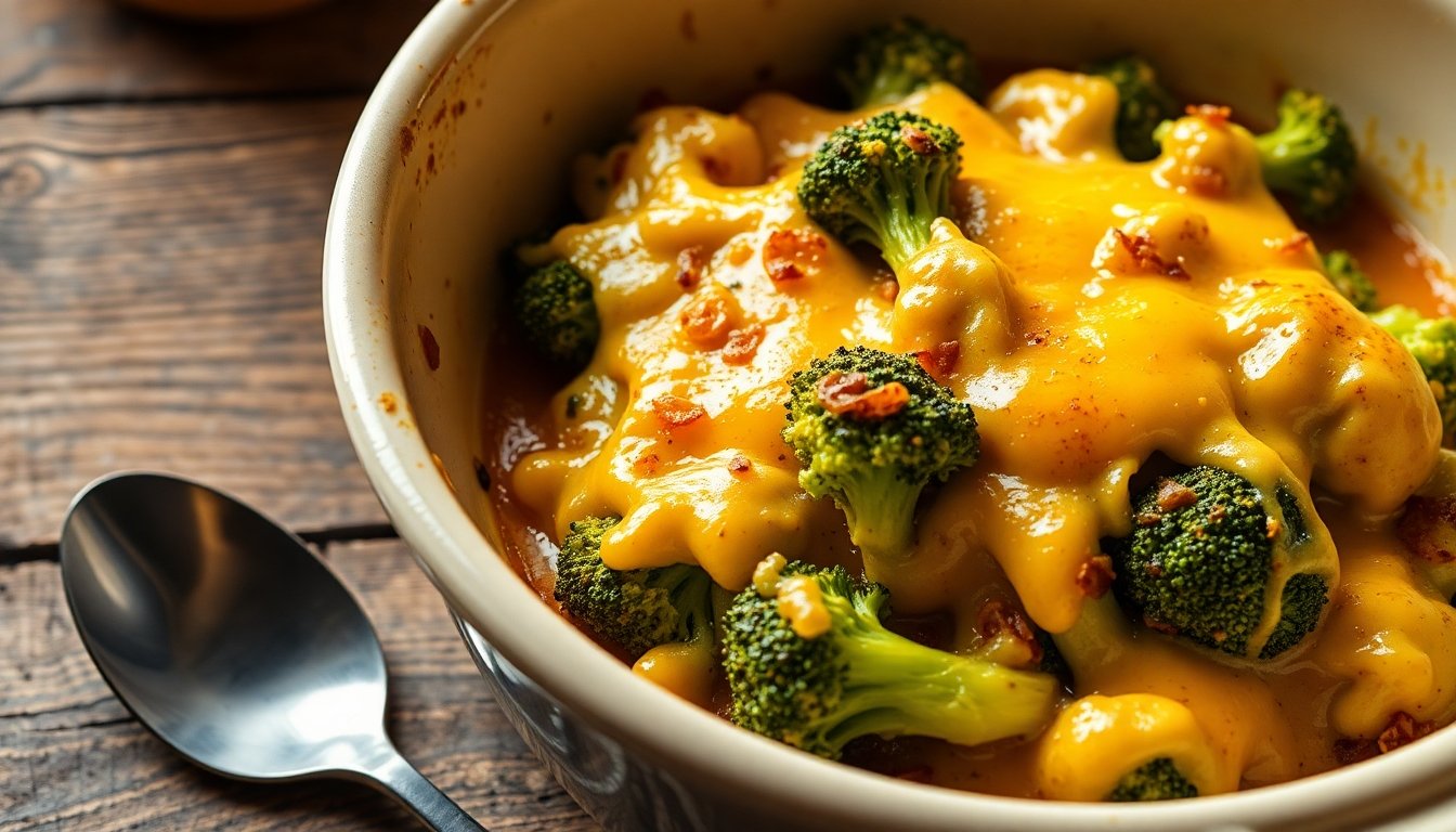 Brócoli al horno gratinado con queso