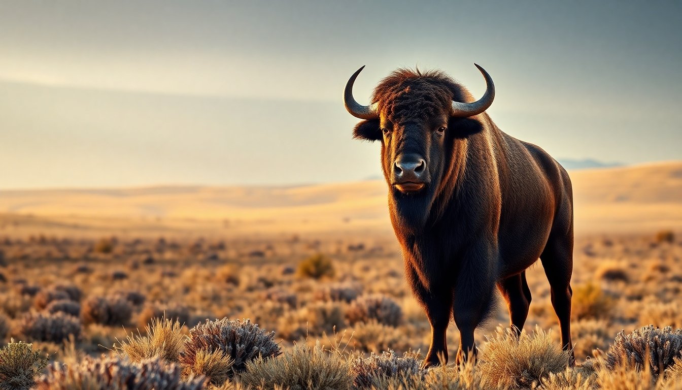 Búfalo americano en la llanura