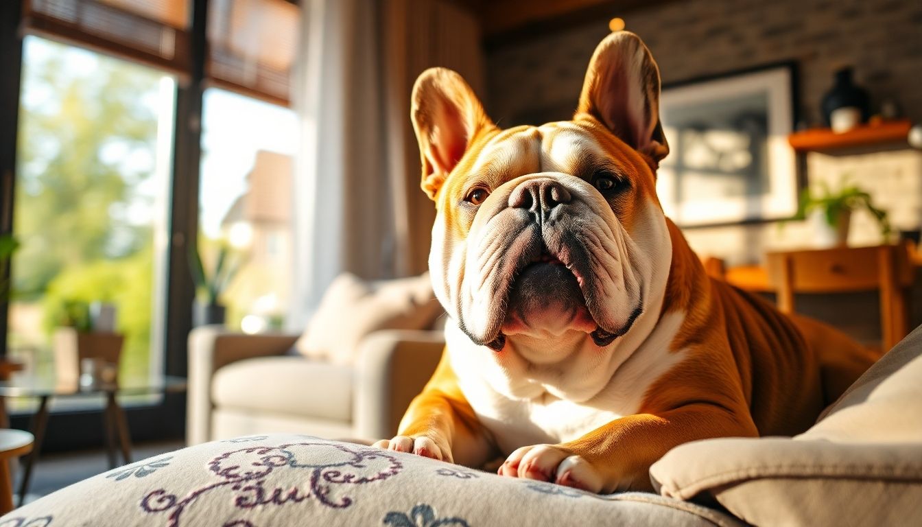 Bulldog Inglés en su entorno familiar