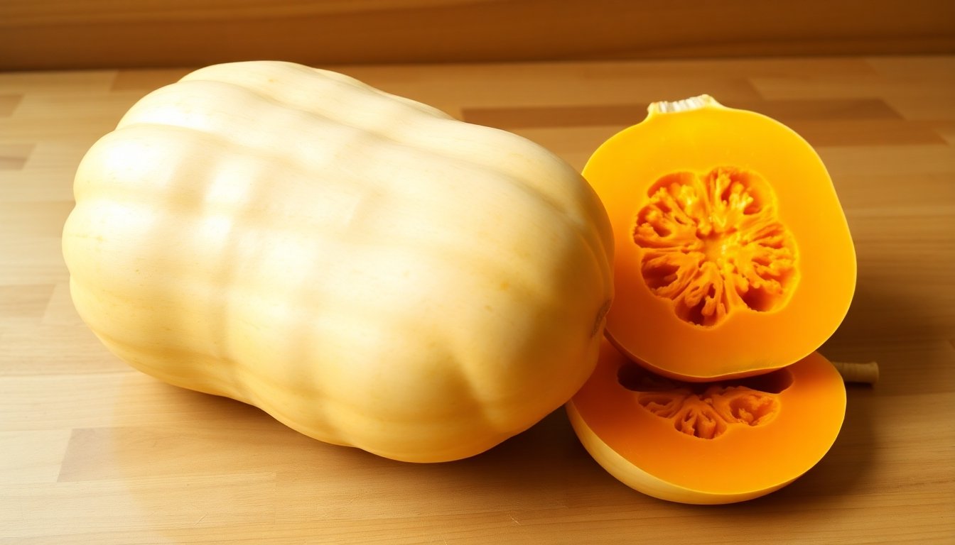 Calabaza butternut en una cocina saludable