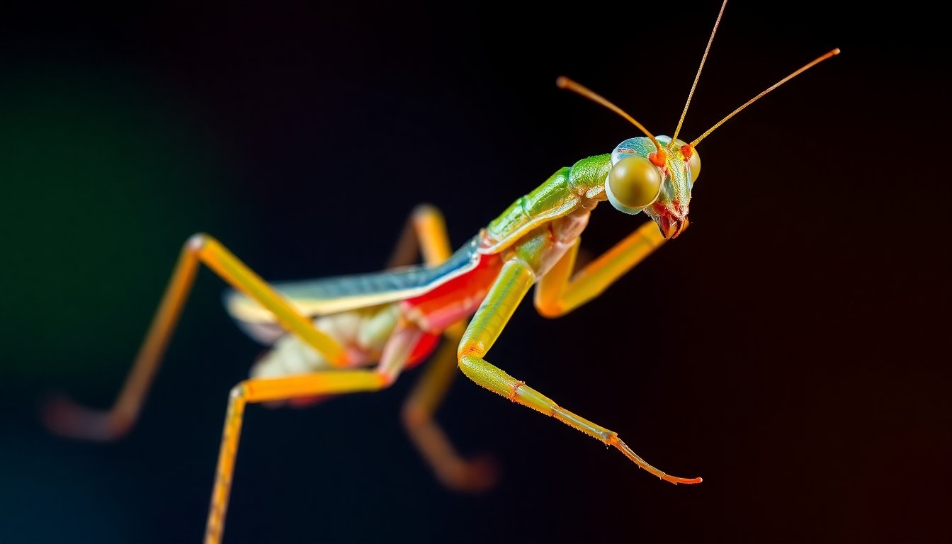 Camarón mantis mostrando su colorida estructura