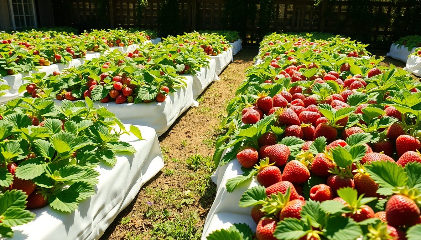 Camas elevadas para el cultivo de fresa