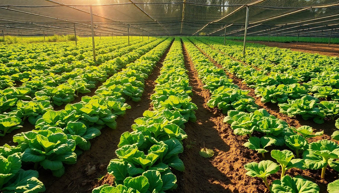 Campo de cultivo ecológico con vegetación abundante