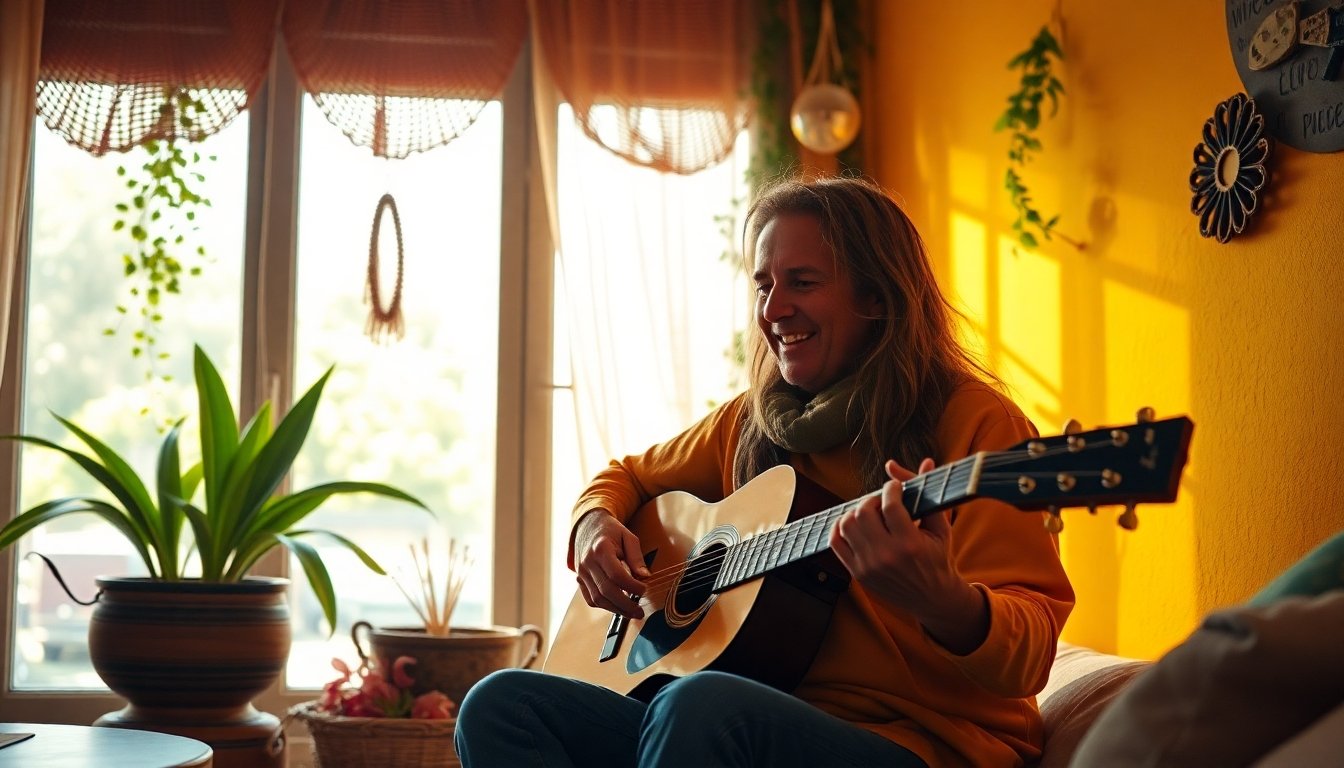 Canario amarillo cantando