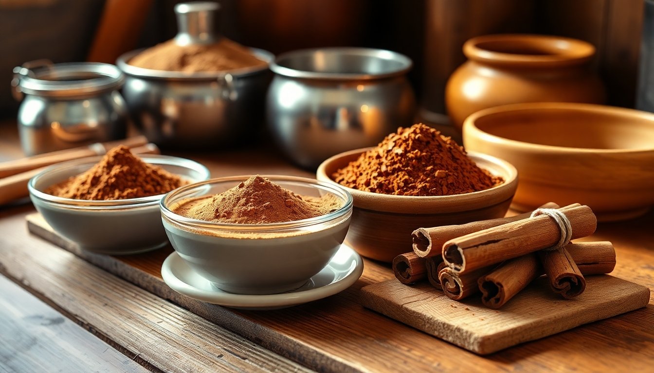 Canela en polvo y rama en cocina tradicional