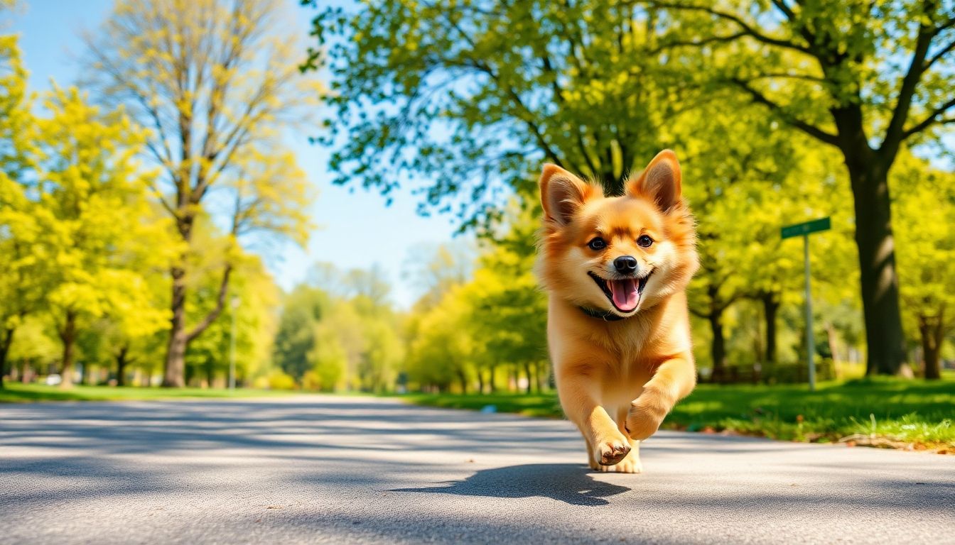 Caniche apricot disfrutando al aire libre