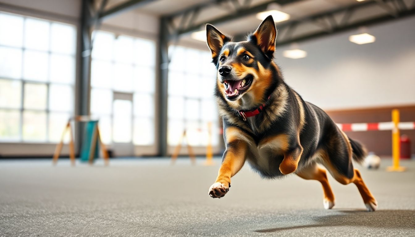 Caniche en actividades de entrenamiento