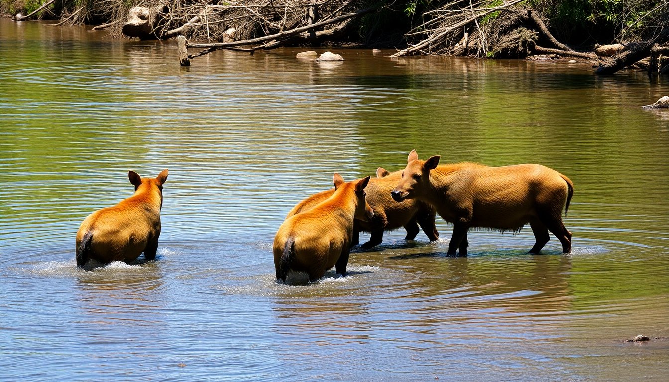 Capibara Carpincho en grupo