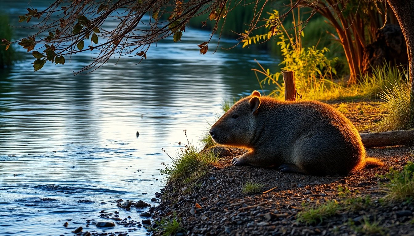 Capibara Carpincho en su hábitat natural