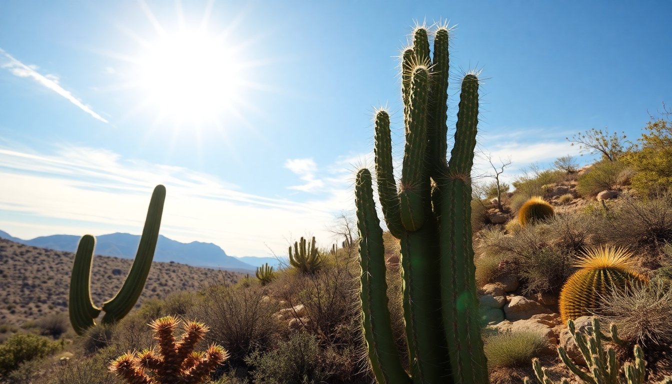 Cereus-columnar cactus en su hábitat natural