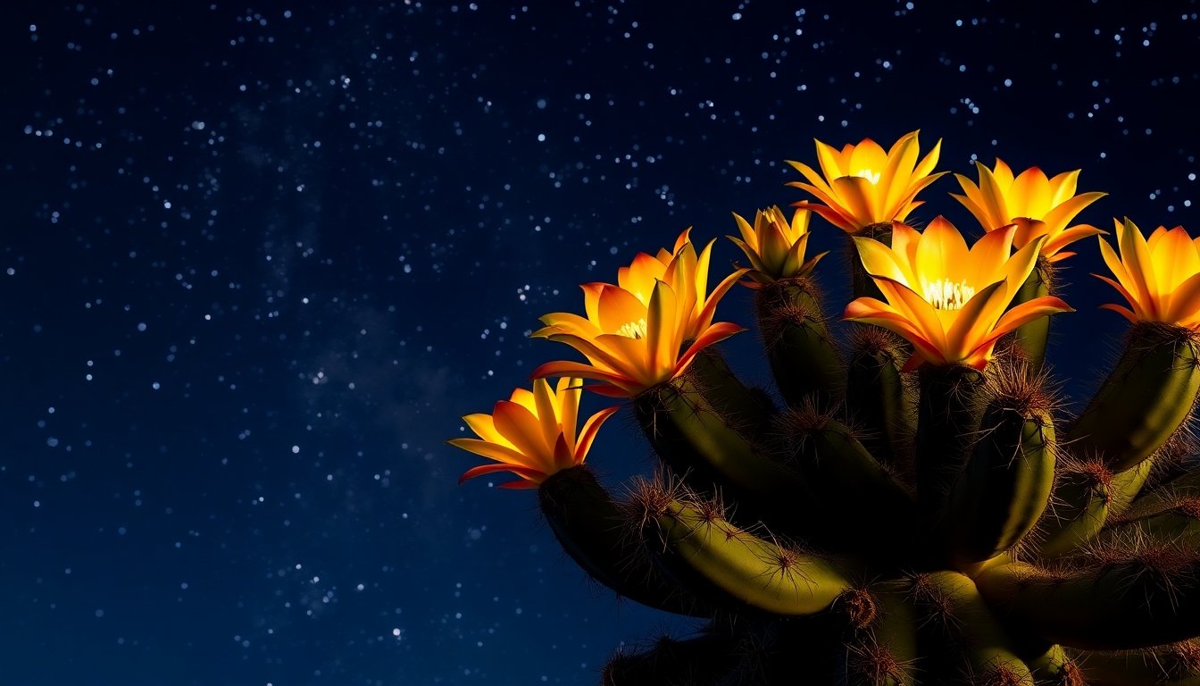 Cereus-columnar cactus floreciendo en el desierto