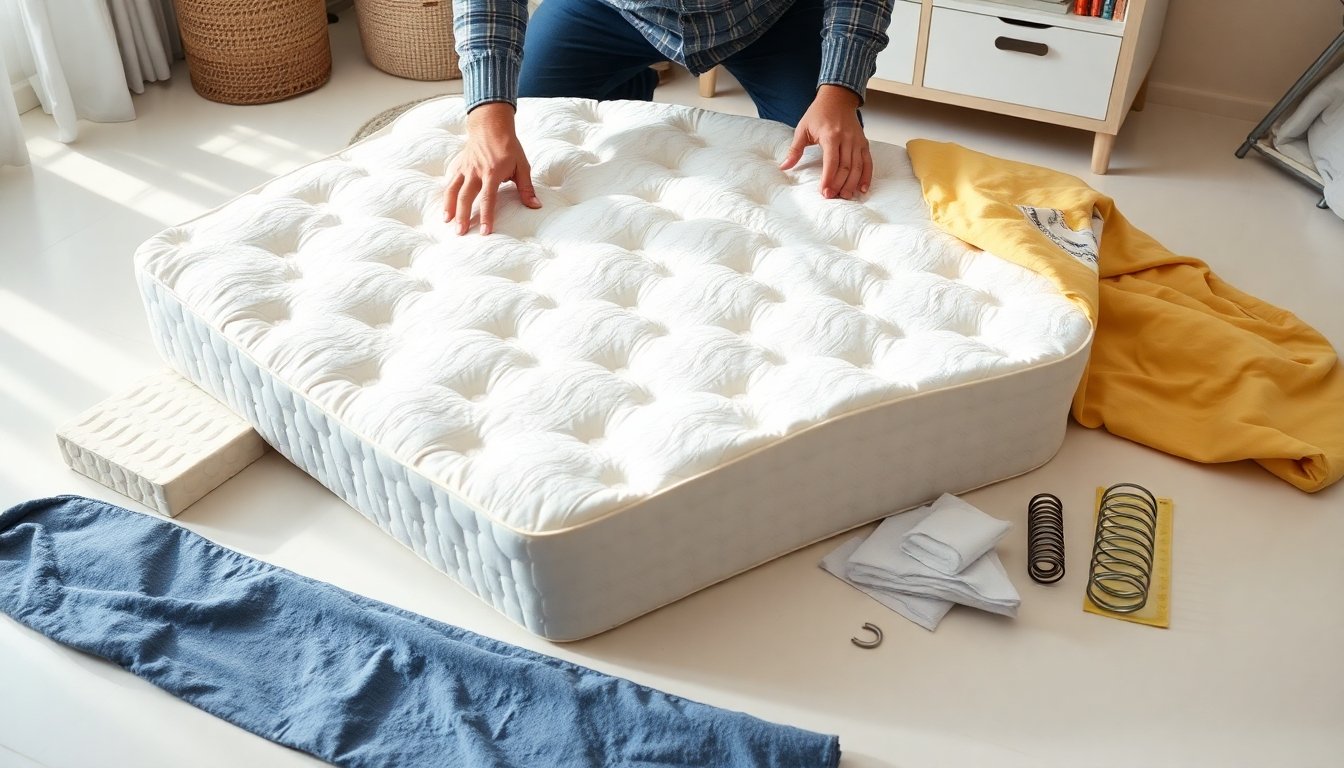 Colchones siendo reciclados en casa