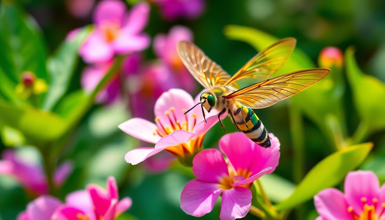 Colibrí abeja volando en Cuba