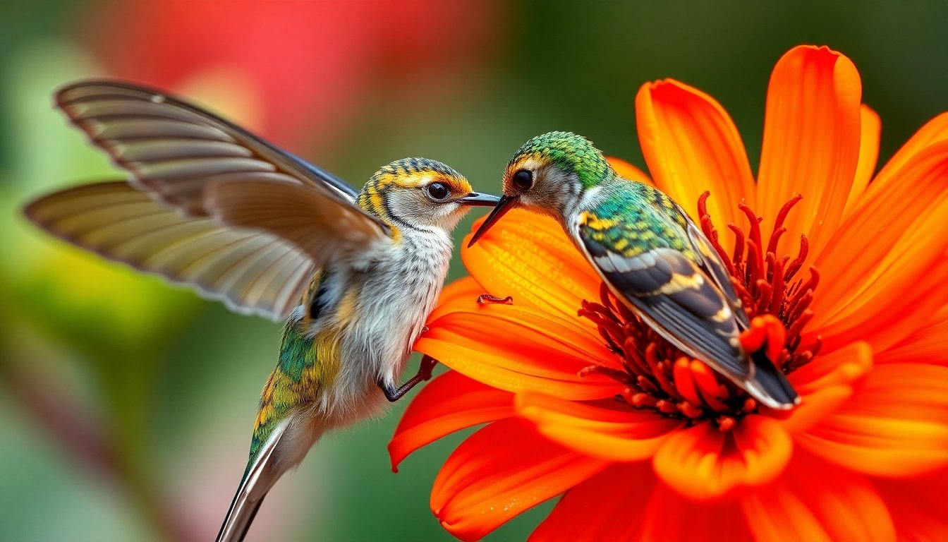 Colibrí chileno polinizando una flor
