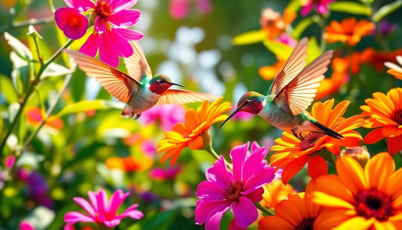 Colibríes en un jardín de El Salvador