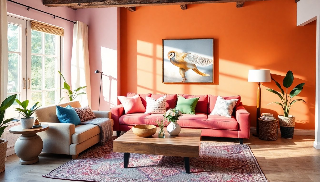 Combinación de colores y texturas en sets de interior populares