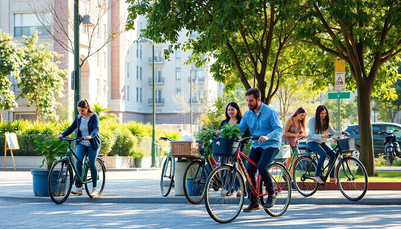 Comunidad participando en acciones sostenibles