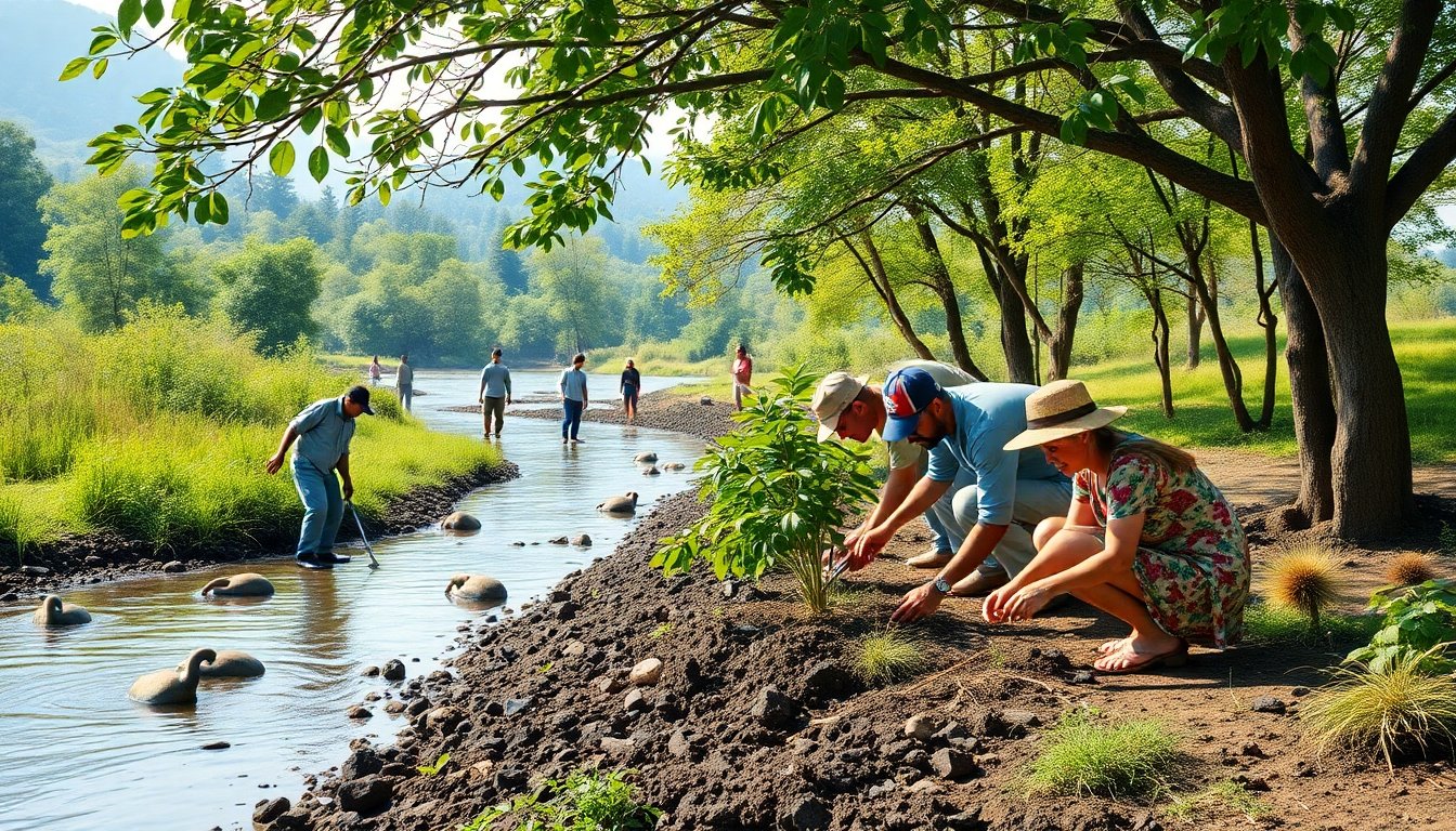 Comunidad participando en actividades de conservación