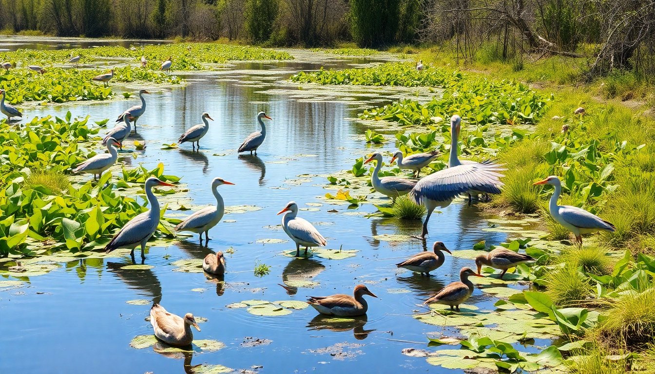 Conservación de aves en un humedal