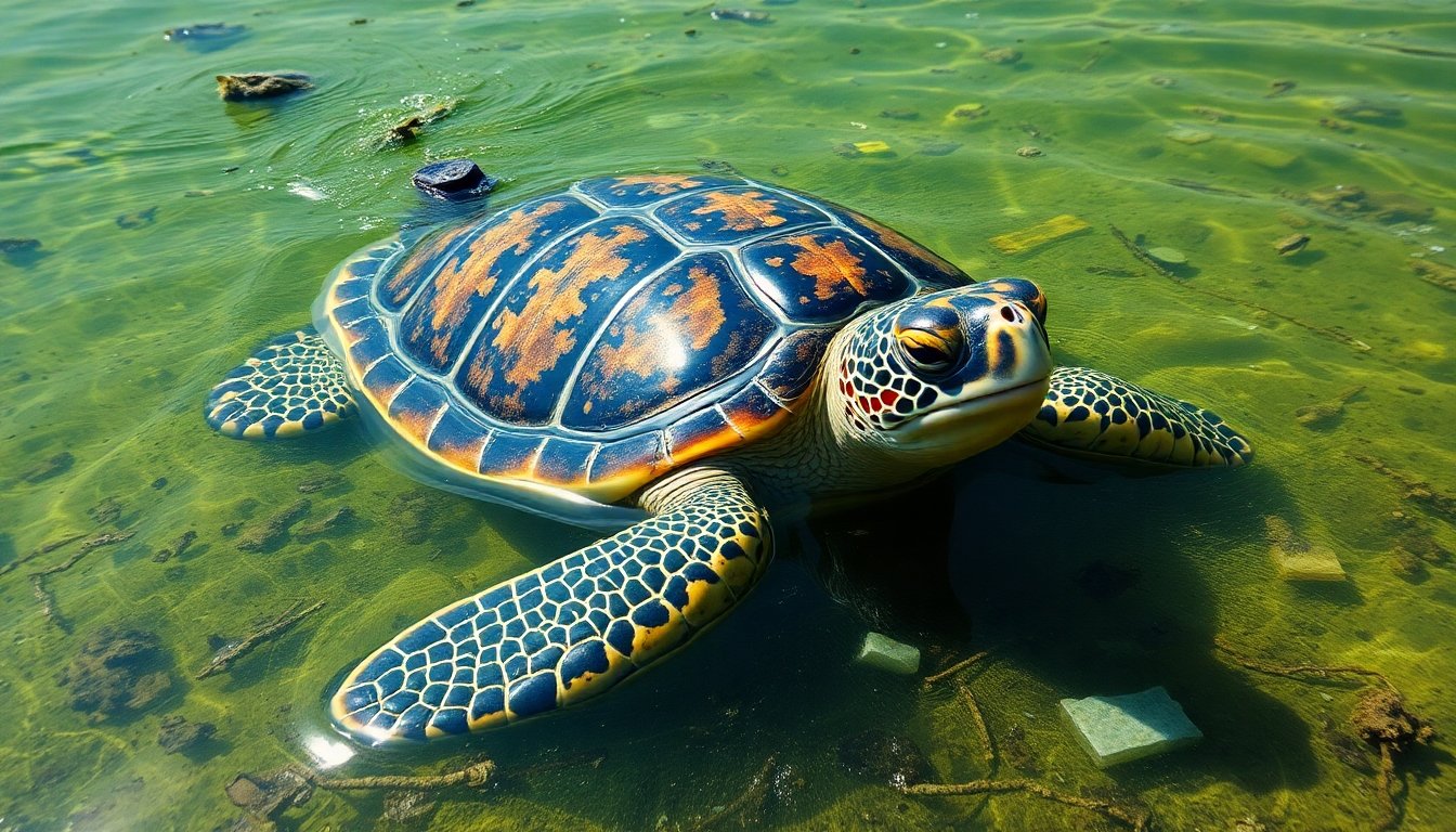 Contaminación marina afecta a la tortuga boba