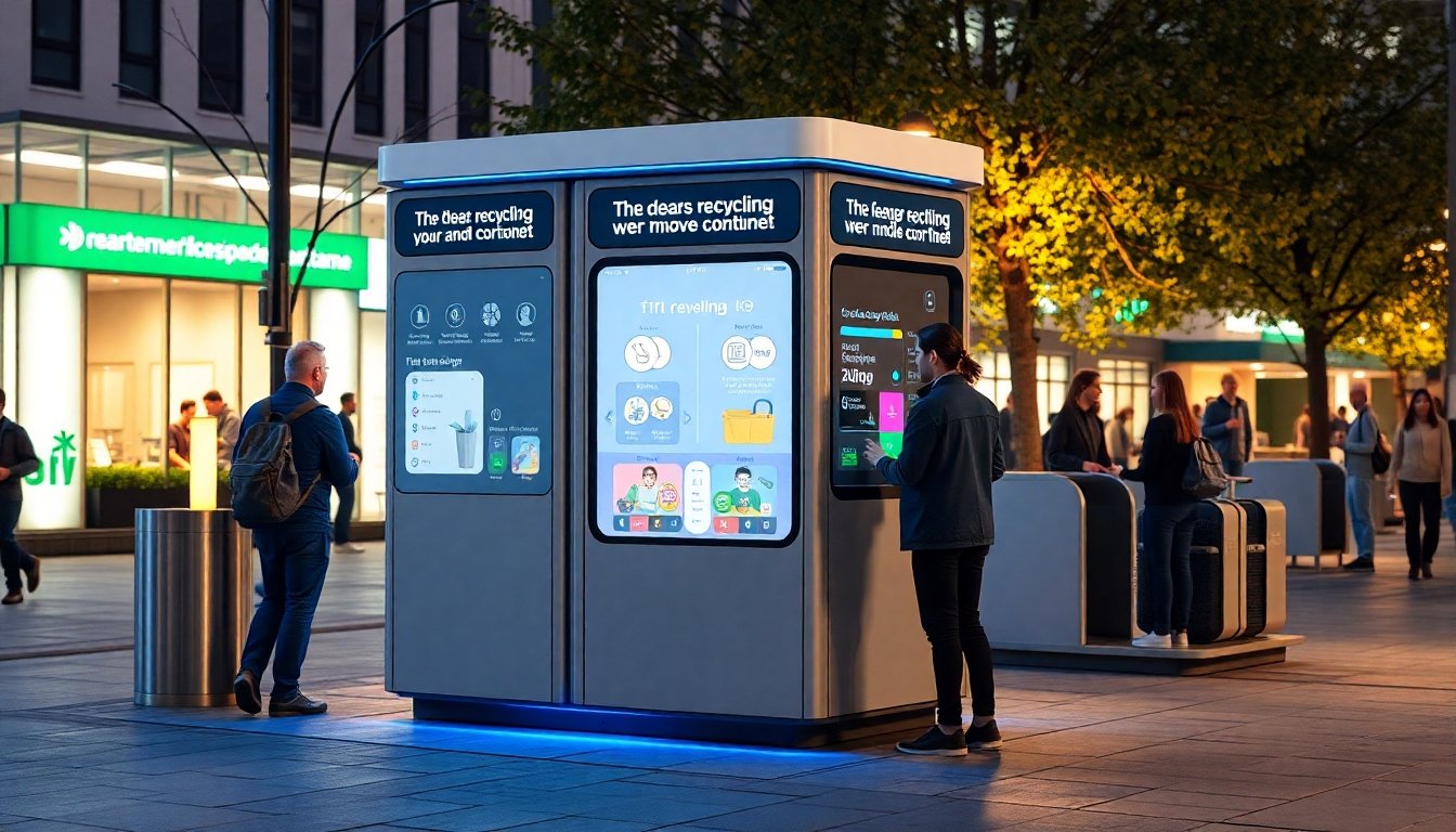 Contenedor inteligente para reciclaje en uso