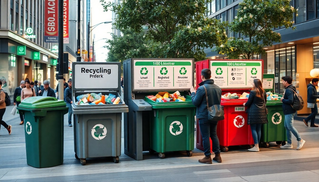 Contenedores de 1100 litros en zona urbana