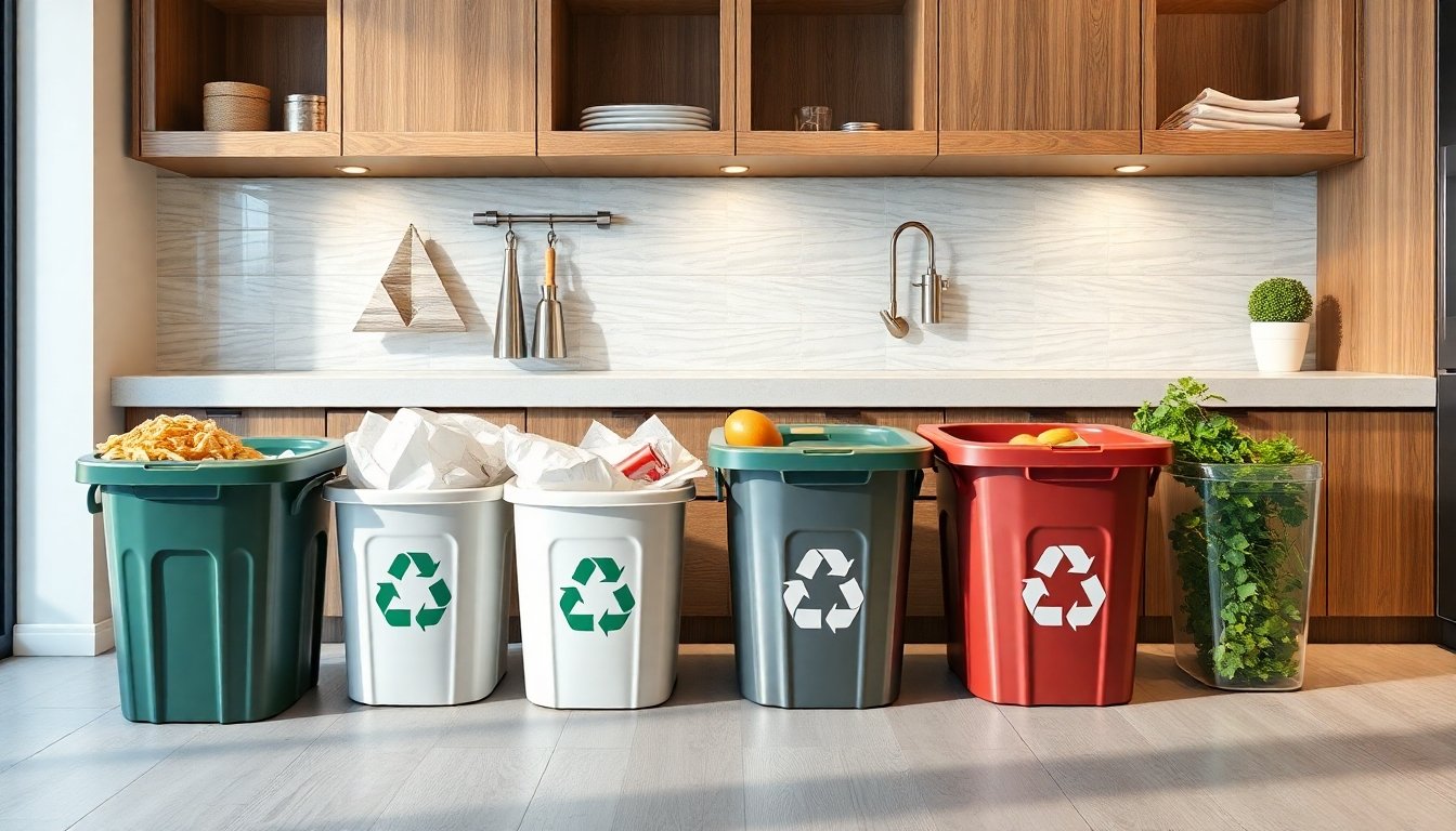 Contenedores de reciclaje en el hogar