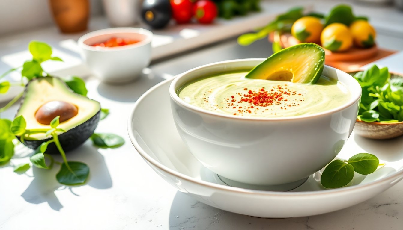 Crema de espinacas y aguacate