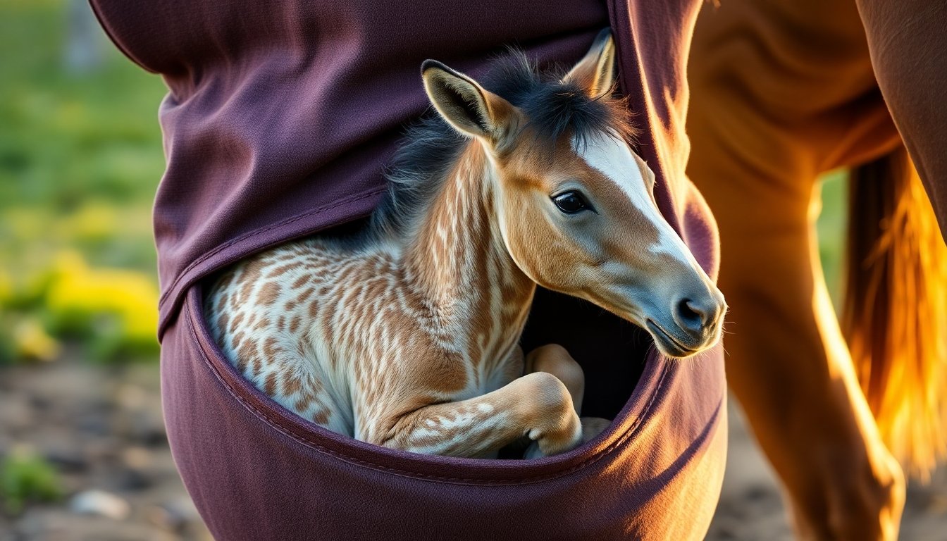 Cría de equidna en el bolsillo
