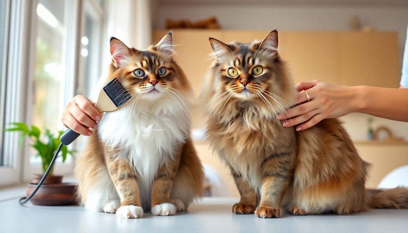 cuidado del pelaje de gatos